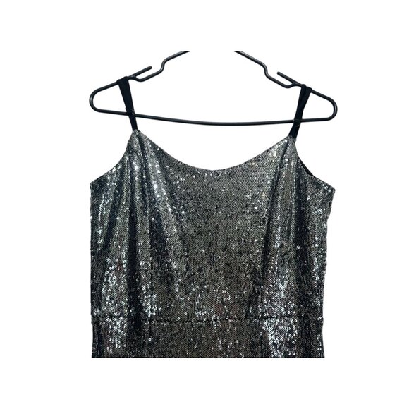 Dress The Population Ingrid Sequin Gown Women Medium Silver Prom Evening Mermaid - Picture 8 of 16